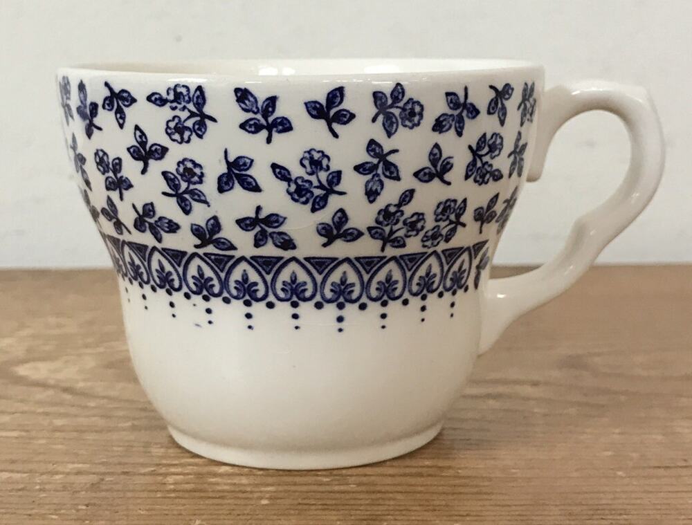 Vintage English Ironstone Tableware EIT Ltd Blue White China Tea Cup England